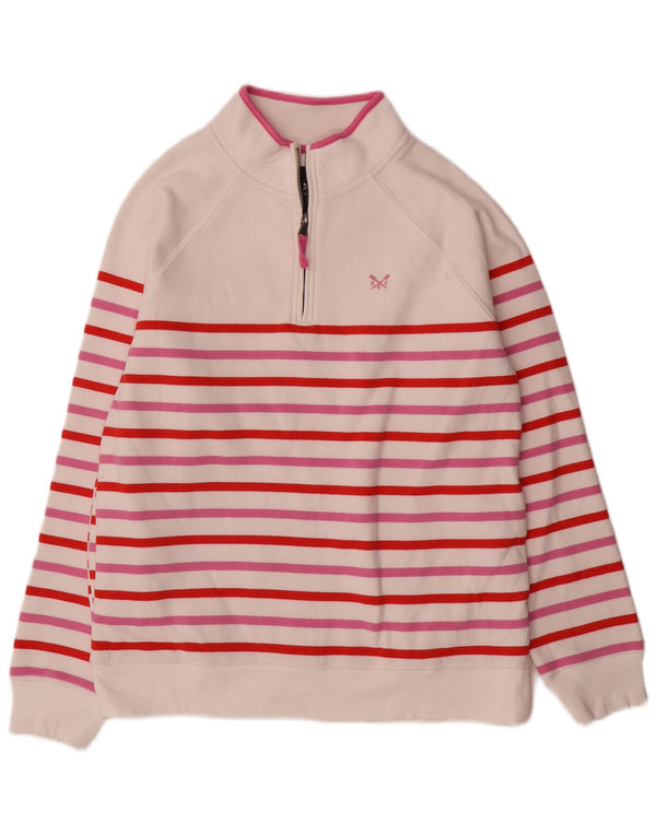 Crew Clothing Damen-Sweatshirt-Pullover UK 12 Medium Mehrfarbig gestreift