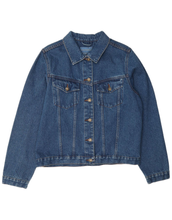 Red Baron Womens Denim Jacket UK 16 Large Blue Cotton