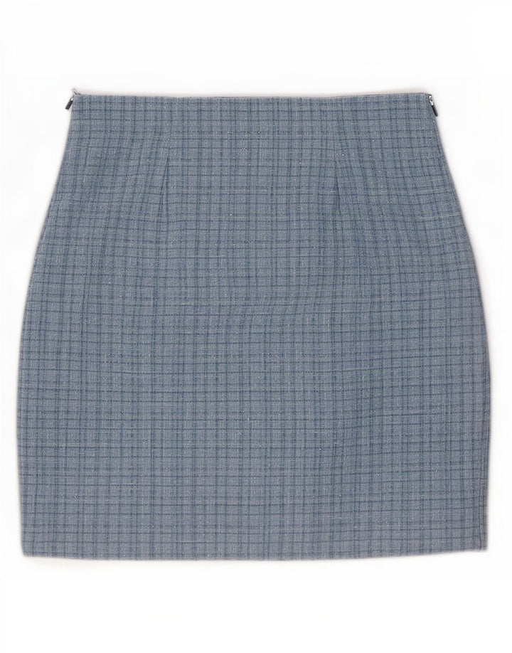 Guess Mini jupe femme UK 10 Small W28 bleu à carreaux en polyester