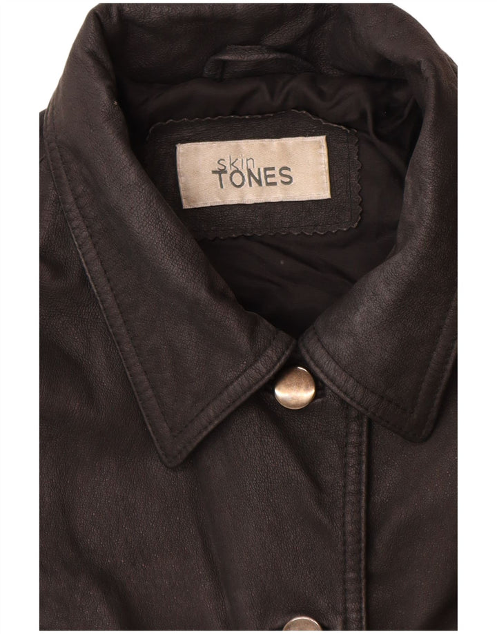 Vintage Womens Leather Jacket UK 16 Large Black Leather