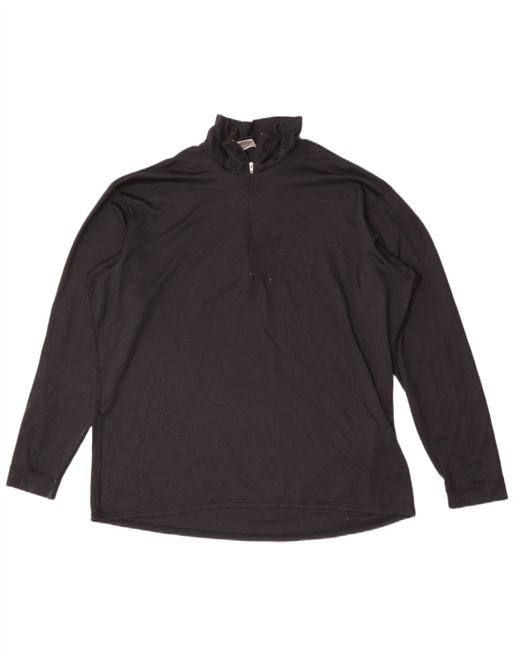 Patagonia Uomo Zip Neck Pullover Tuta Top XL Nero Poliestere