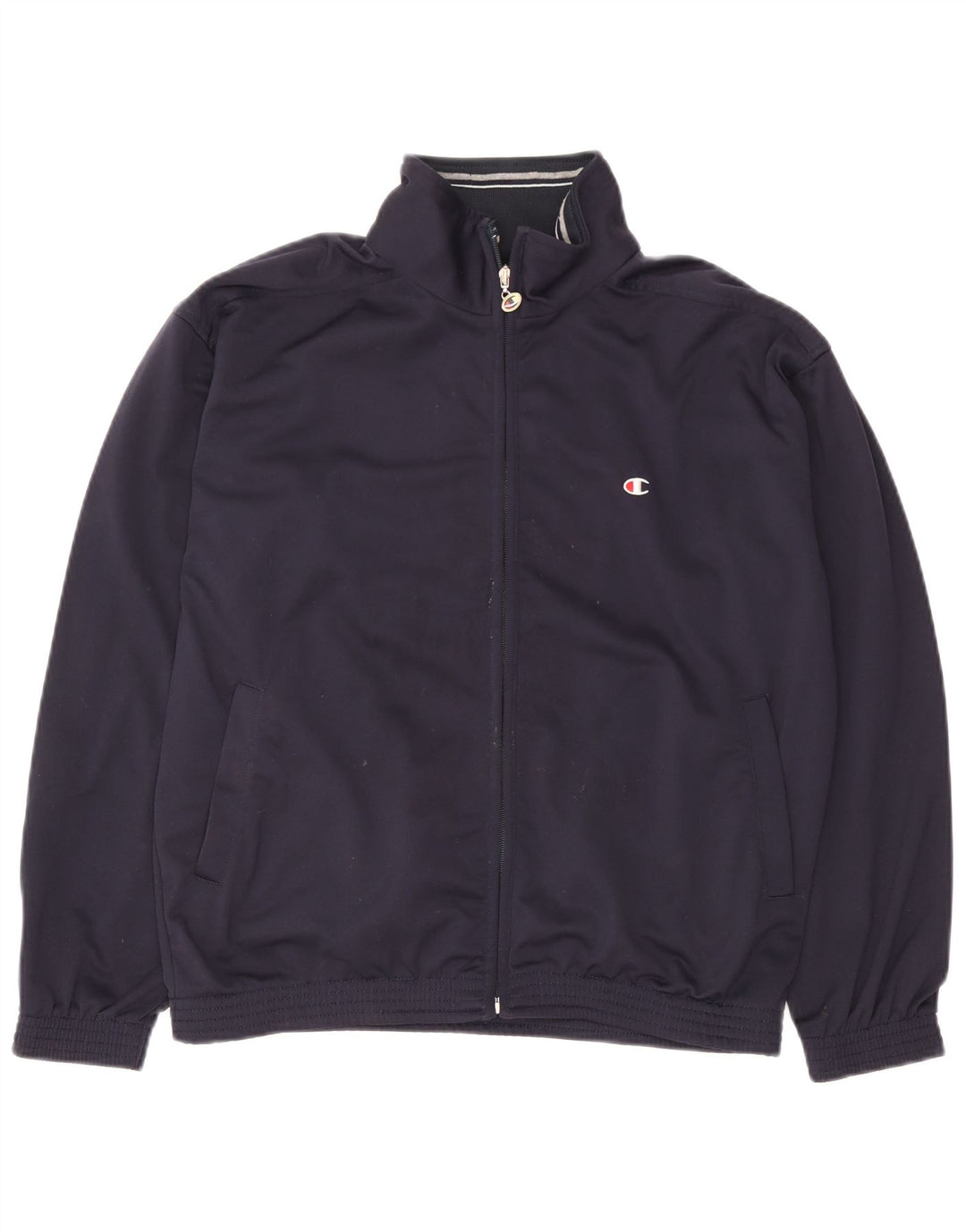 Champion Mens Loose Fit Tracksuit Top Jacket Small Navy Blue Polyester