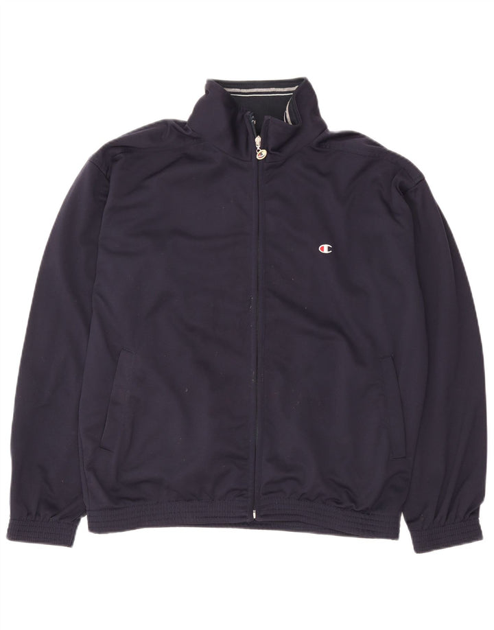 Champion Mens Loose Fit Tracksuit Top Jacket Small Navy Blue Polyester