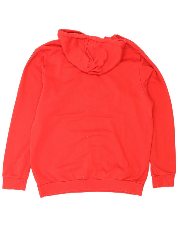 Adidas Mens Graphic Hoodie Jumper XL Red Cotton