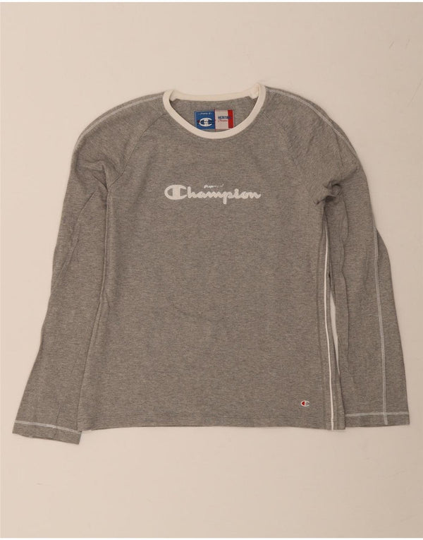 Champion Womens Heritage Classics Graphic Top manica lunga UK 14 Large Grigio