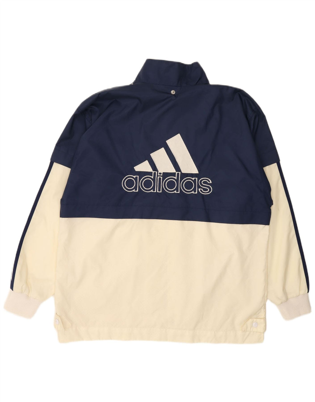 ADIDAS Mens Windbreaker Jacket UK 40/42 Medium Navy Blue Colourblock