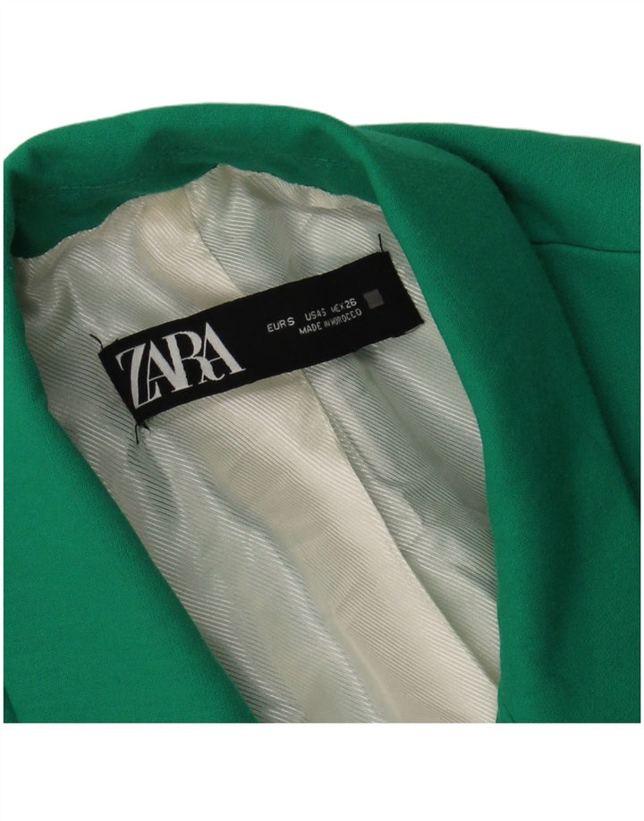 Zara Womens 1 Button Blazer Jacket UK 10 Small Green