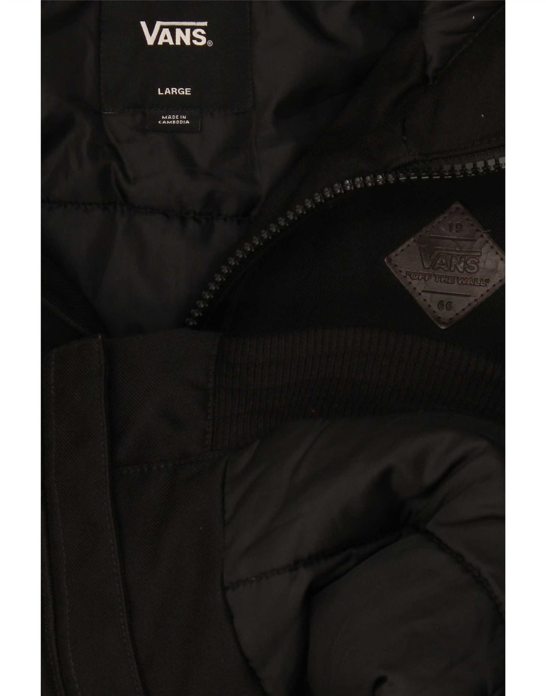Vans Mens Hooded Padded Jacket UK 40 Large Black