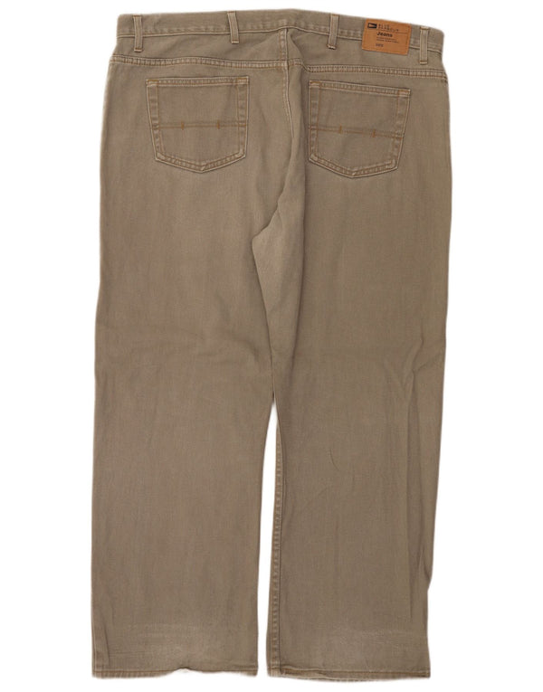 Marks & Spencer Mens Straight Casual Trousers W42 L29 Grey Cotton