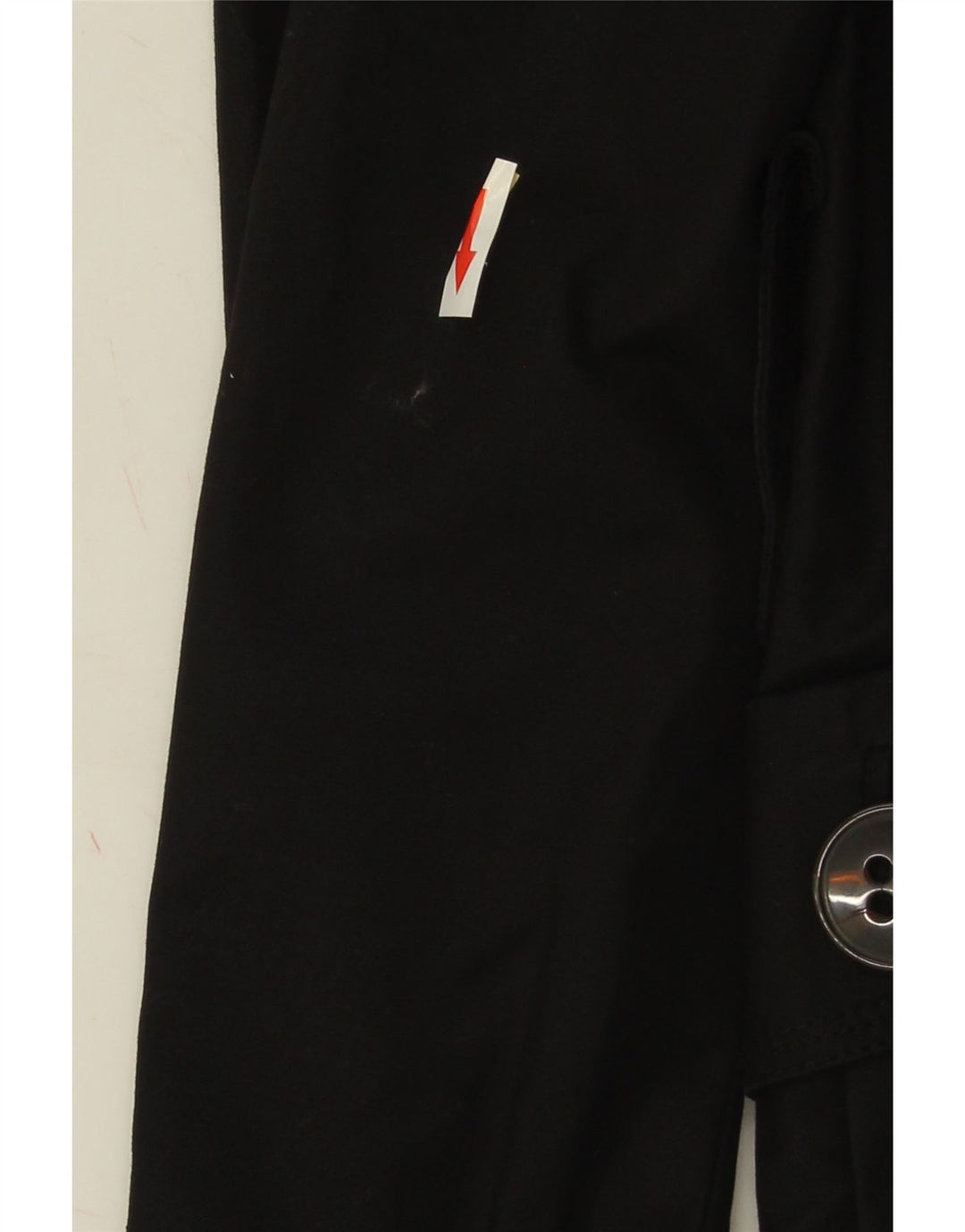 Zara Womens Trench Coat UK 10 Small Black Cotton