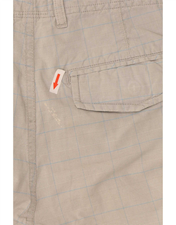 Pantaloncini cargo da uomo Woolrich W34 quadri grigi grandi