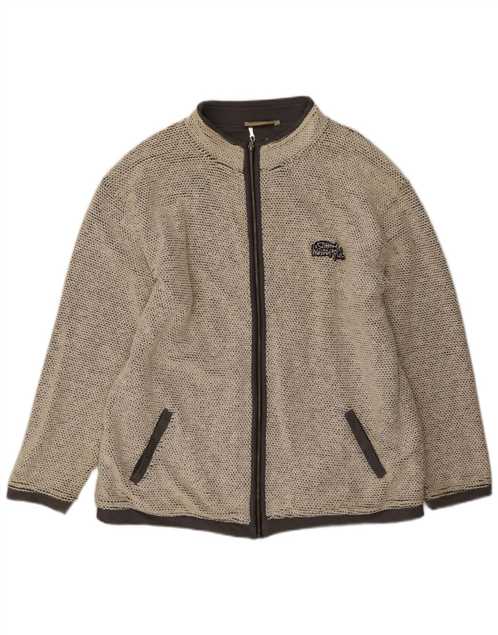 Giacca da ginnastica da uomo Weird Fish di grandi dimensioni in cotone beige