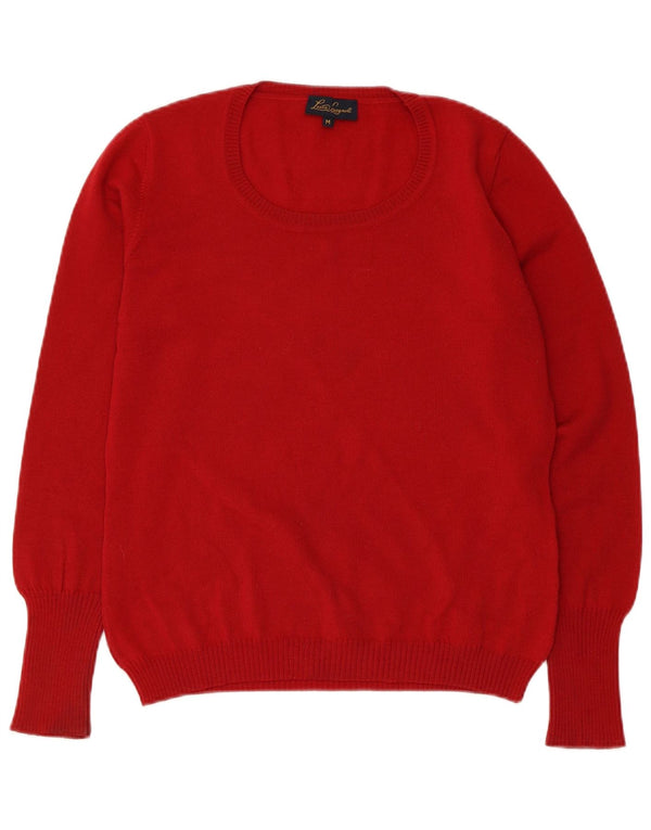 Luisa Spagnoli Womens Boat Neck Jumper Sweater UK 12 Medium Red Virgin Wool