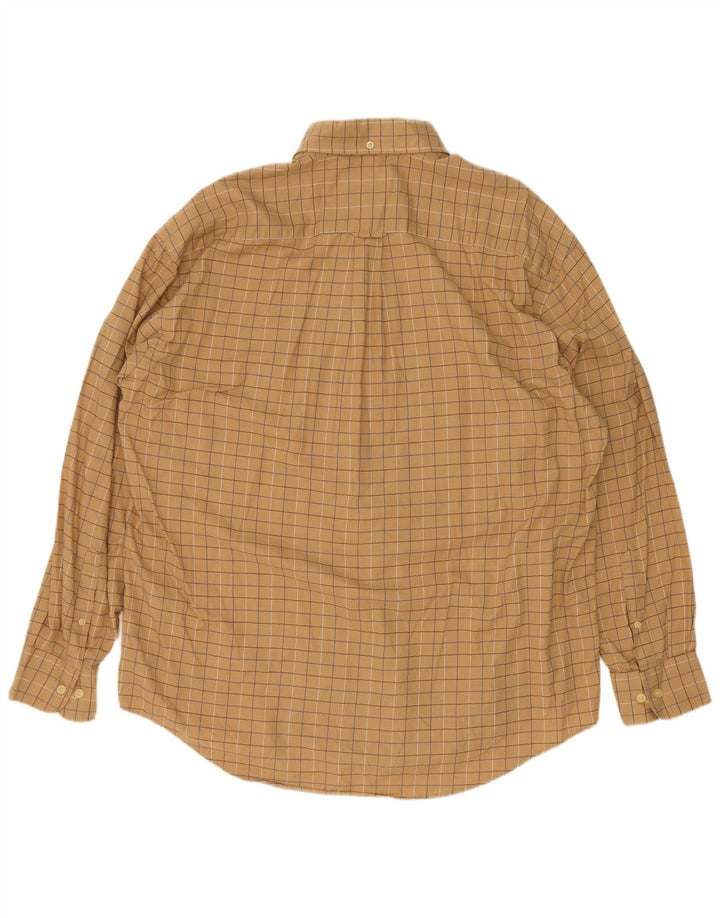 Nautica Herrenhemd XL Beige kariert Baumwolle