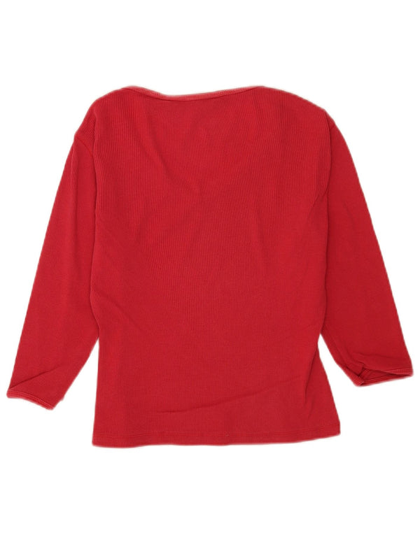 Top corto da donna Tommy Hilfiger manica 3/4 UK 6 XS rosso