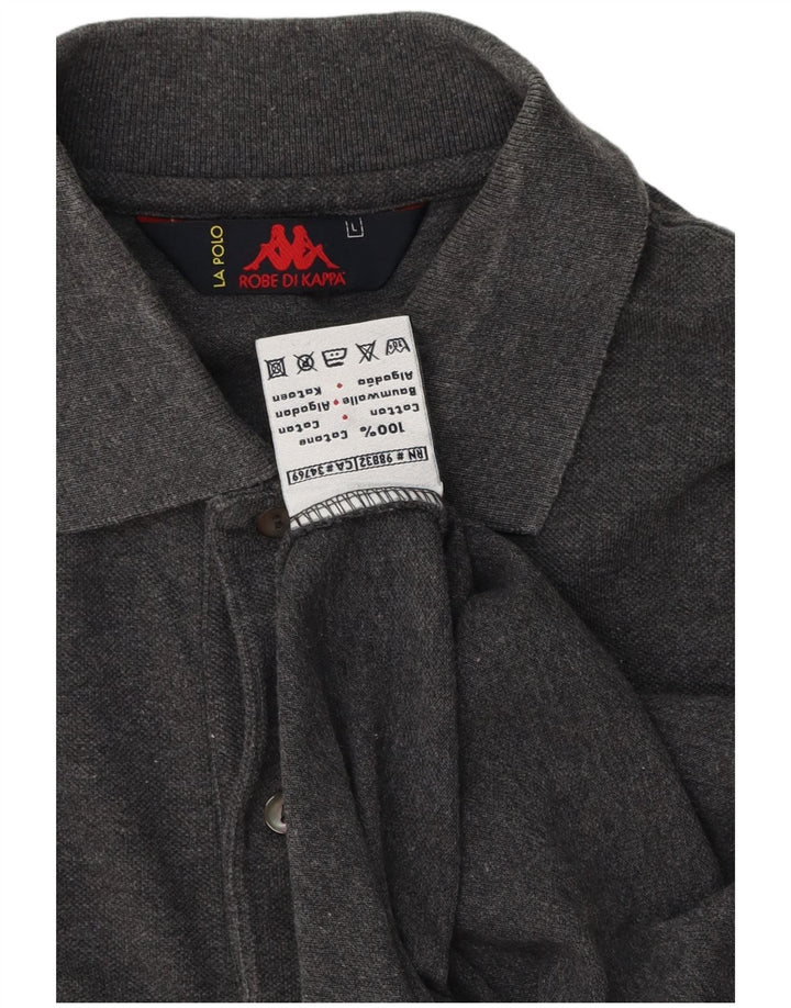 Kappa Mens Polo Shirt Large Grey Cotton