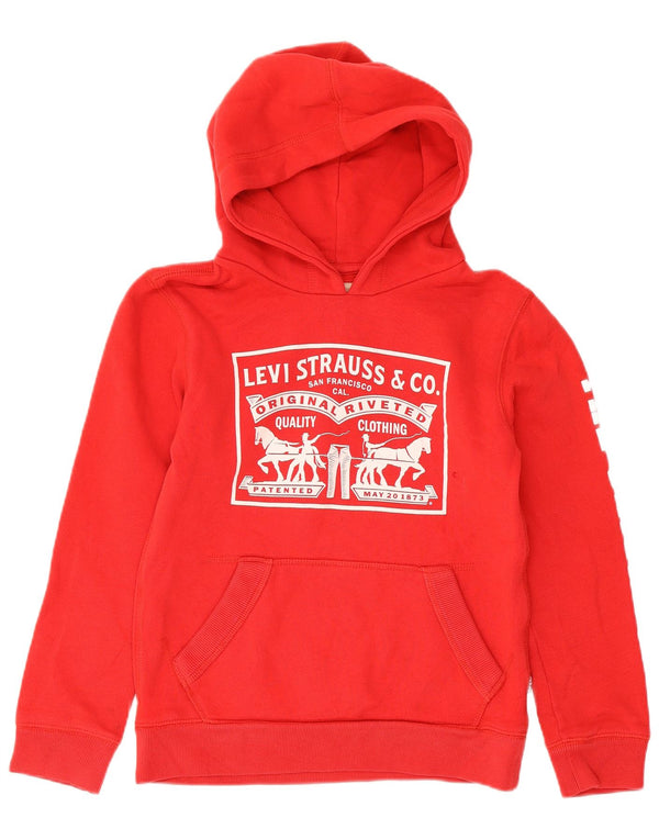 Maglione con cappuccio grafico Levi's per ragazzi 9-10 anni in cotone rosso