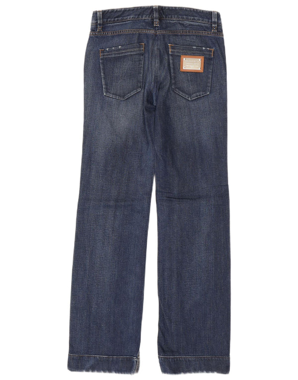 Jeans dritti da donna Dolce & Gabbana IT 38 XS W28 L32 Cotone blu navy