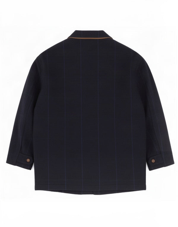 Belfe & Chaqueta utilitaria para hombre IT 50 Large Lana a cuadros azul marino