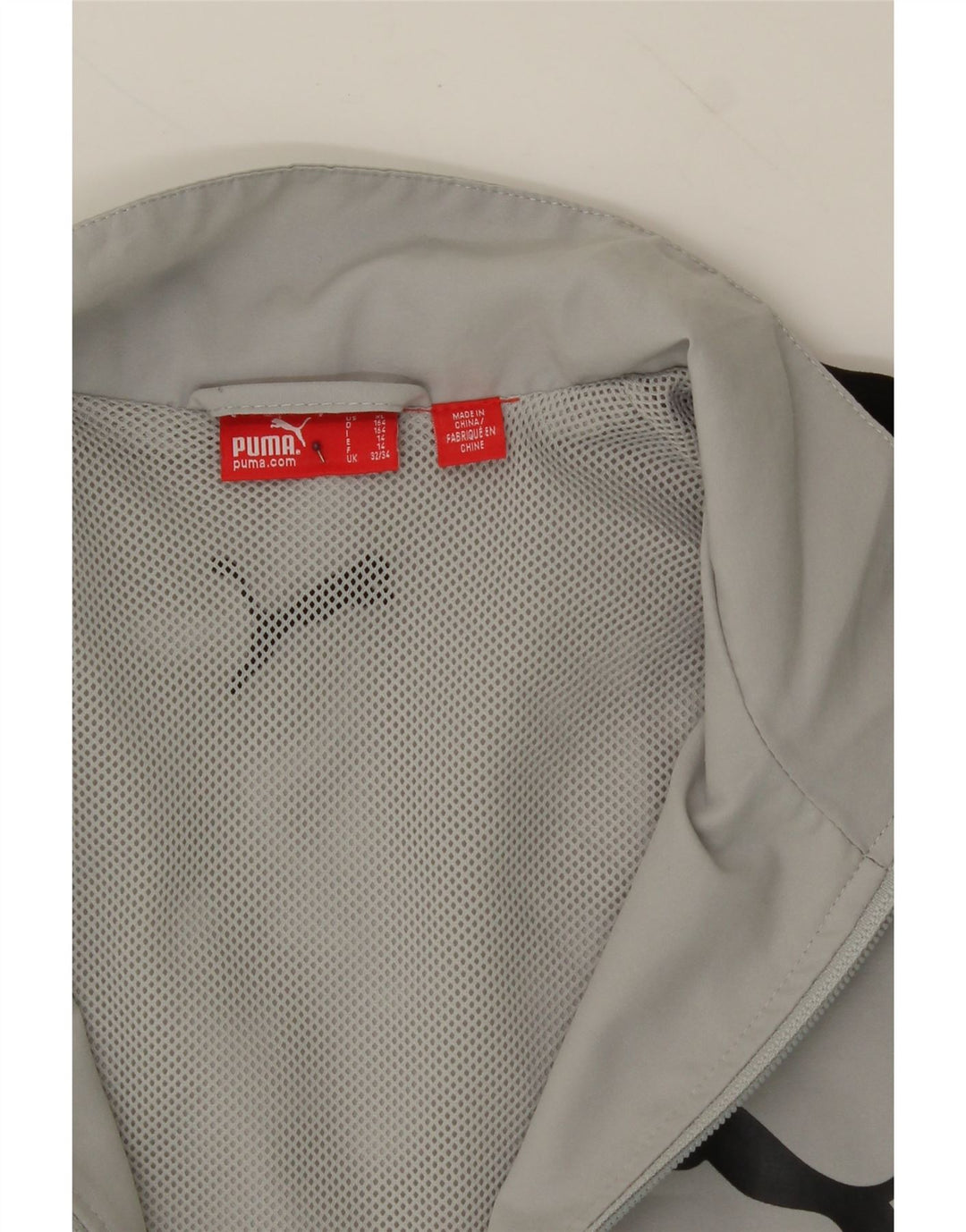 PUMA Boys Tracksuit Top Jacket 13-14 Years Grey Colourblock Polyester Vintage Puma and Second-Hand Puma from Messina Hembry 