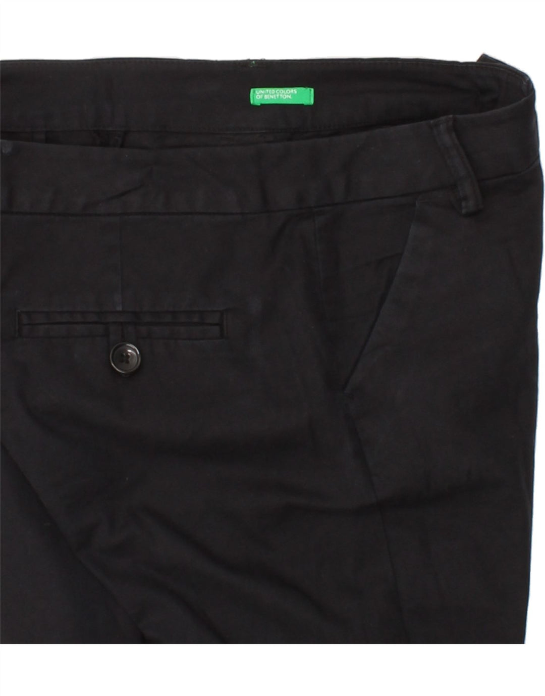 BENETTON Womens Bootcut Chino Trousers W32 L32 Navy Blue Vintage Benetton and Second-Hand Benetton from Messina Hembry 