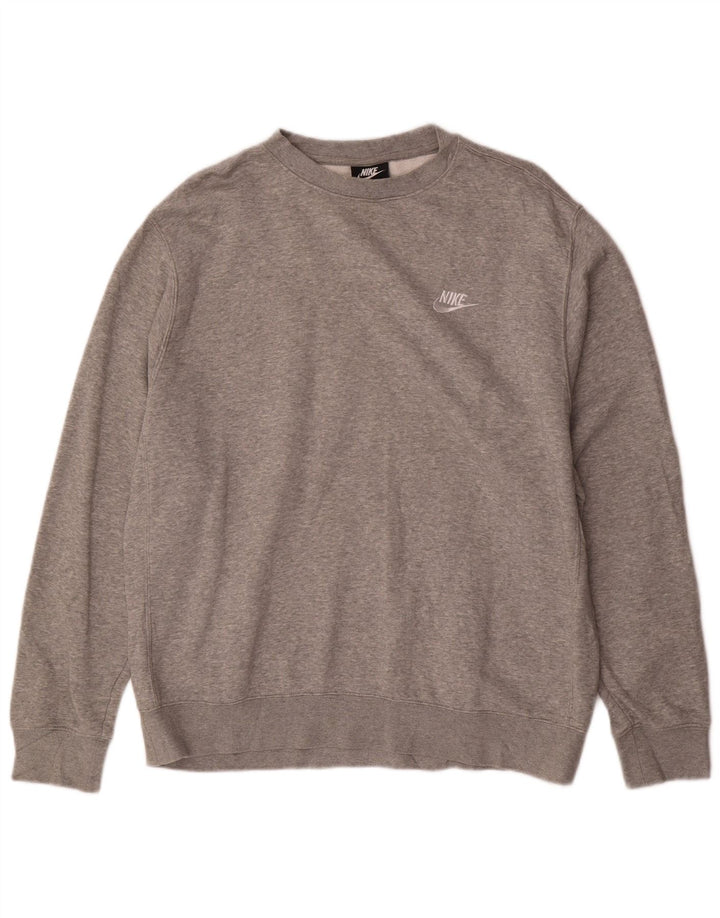 NIKE Mens Sweatshirt Jumper Large Grey Cotton