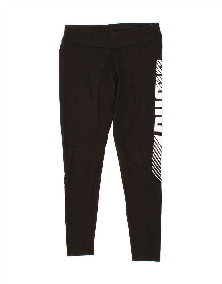 PUMA Womens Graphic Leggings UK 12 Medium  Black Cotton Vintage Puma and Second-Hand Puma from Messina Hembry 