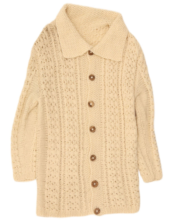 Vintage Dame Longline Cardigan Sweater UK 10 Small Off White