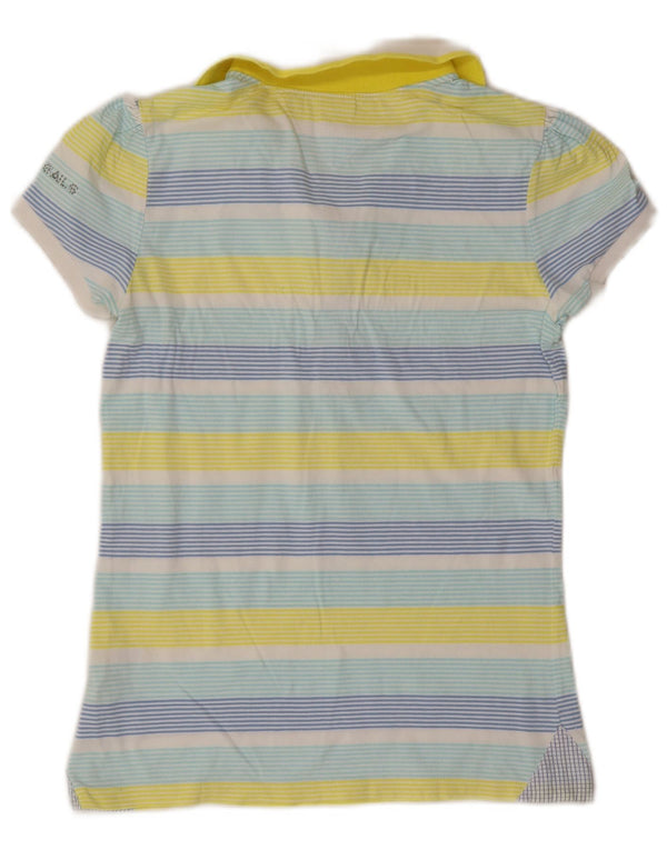 North Sails Damen Poloshirt UK 12 Medium Mehrfarbig gestreift aus Baumwolle