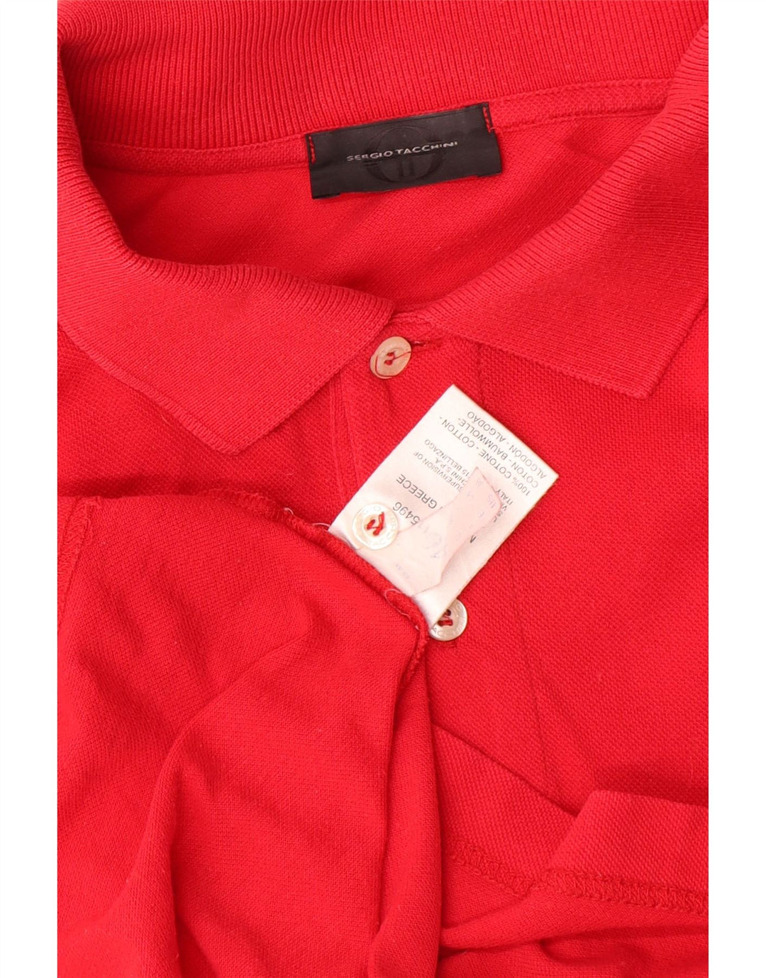 Sergio Tacchini Herre poloshirt IT 46 Lille rød bomuld