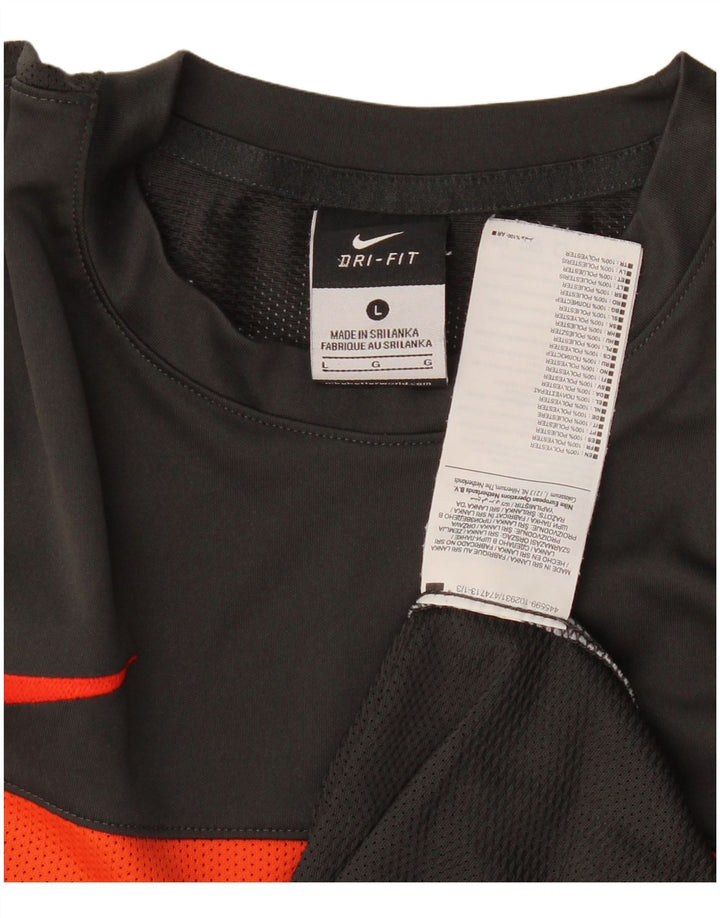 T-shirt Nike Dri Fit da uomo, grande, in poliestere color block grigio