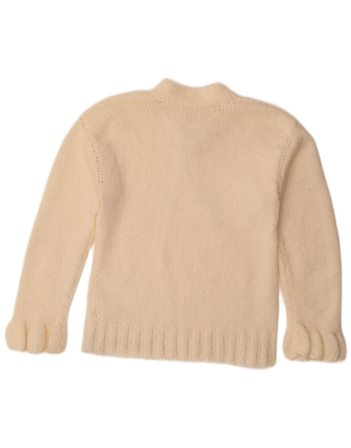 Vintage Womens Turtle Neck Jumper Sweater UK 12 Medium Off White