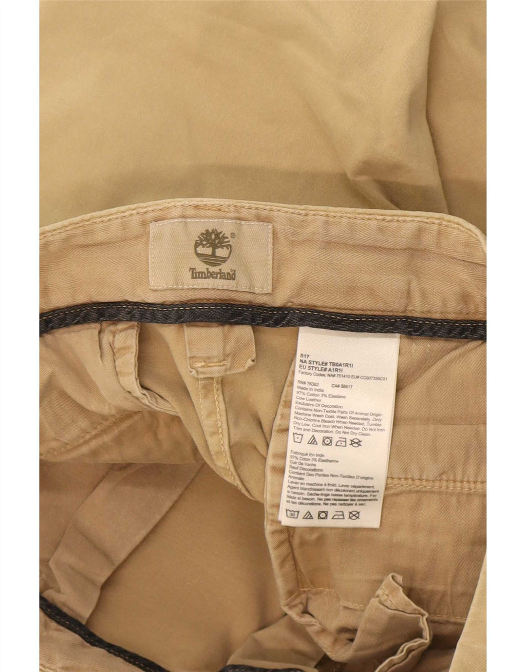 Timberland Mens Chino Shorts W31 Medium Beige Cotton