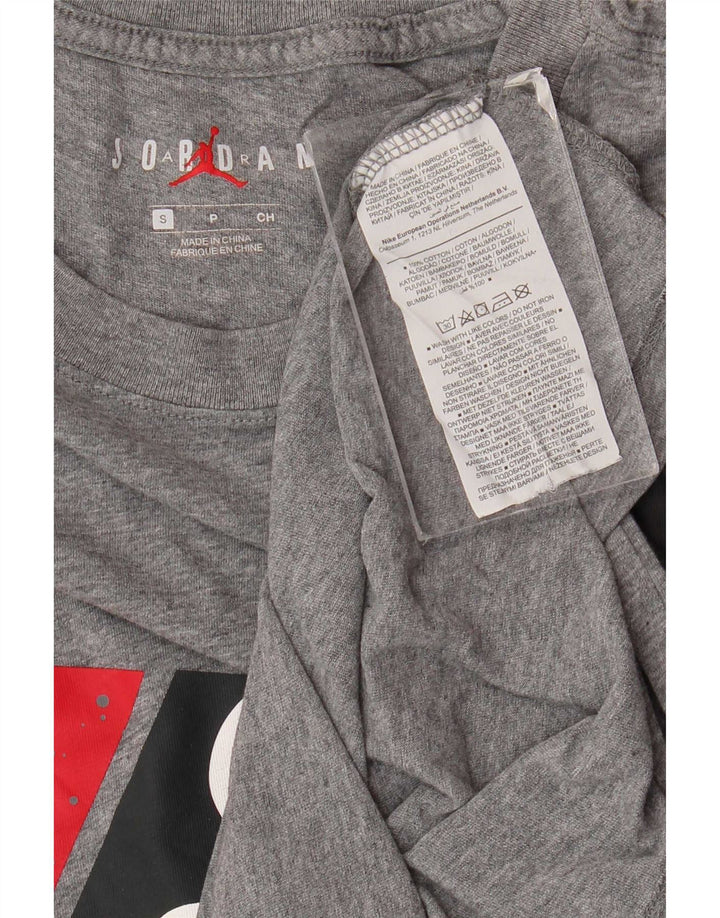 Jordan Mens Graphic T-Shirt Top Small Grey Cotton