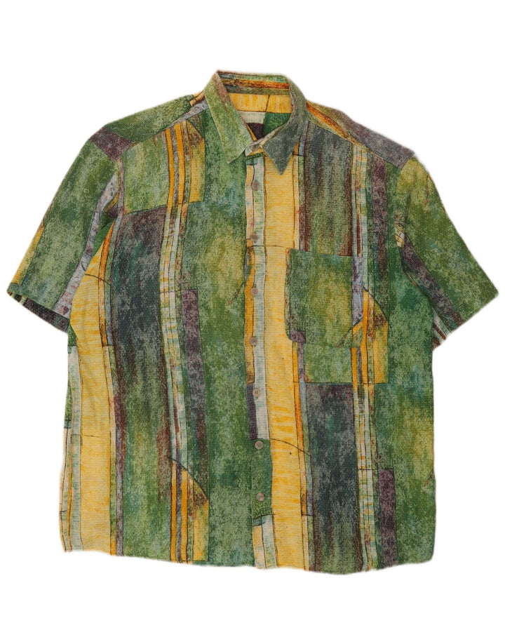 Chemise à manches courtes à motif abstrait pour hommes Vintage grande multicolore