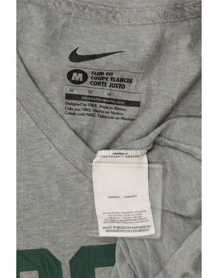 NIKE Womens Slim Fit Graphic T-Shirt Top UK 12 Medium Grey Polyester Vintage Nike and Second-Hand Nike from Messina Hembry 