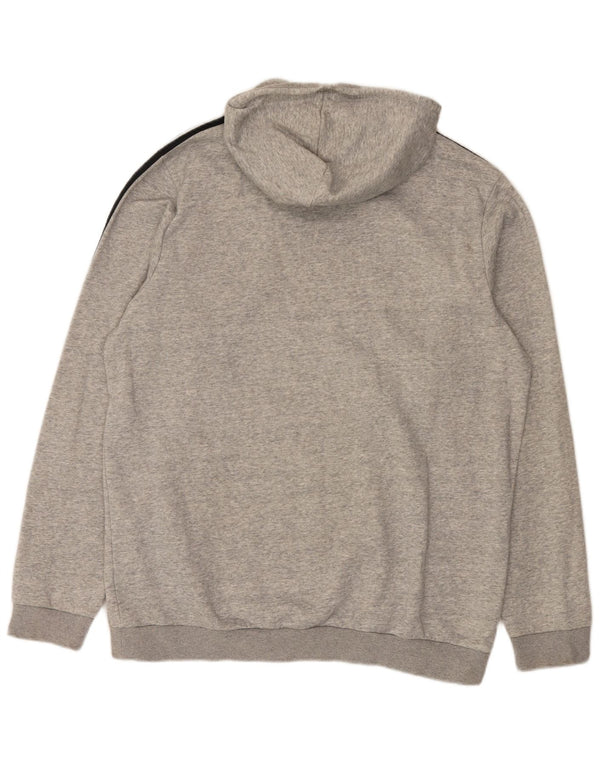 Felpa con cappuccio da uomo Adidas XL in cotone chiazzato grigio