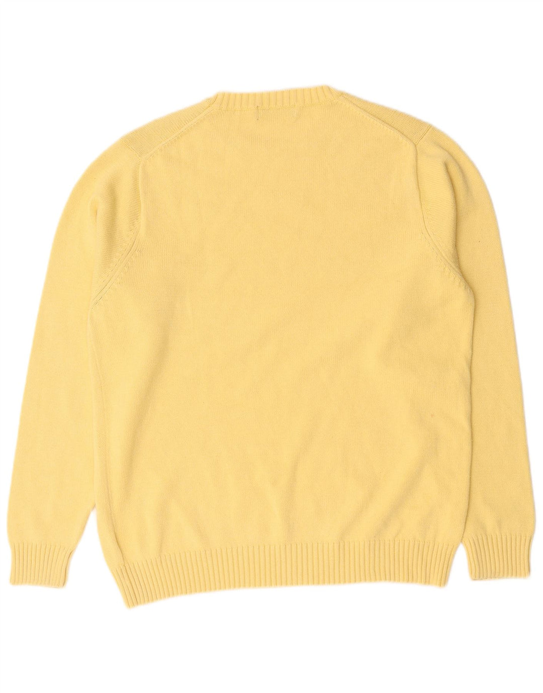 Marks & Spencer Mens Blue Harbour Crew Neck Jumper Sweater Medium Yellow