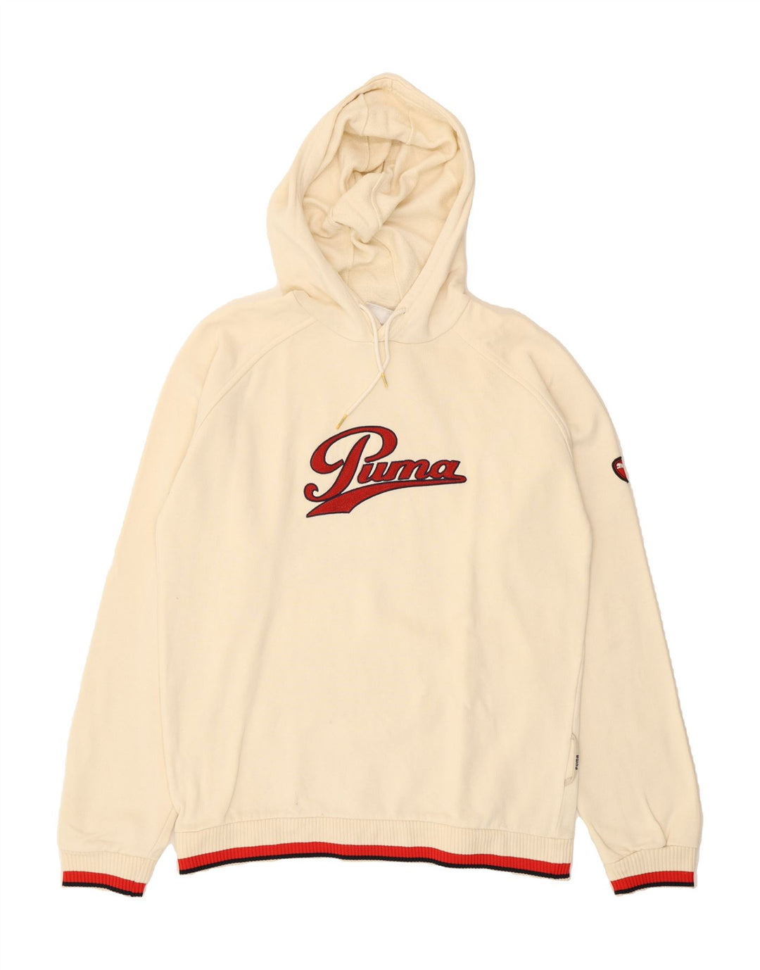 PUMA Mens Graphic Hoodie Jumper Small Off White Vintage Puma and Second-Hand Puma from Messina Hembry 