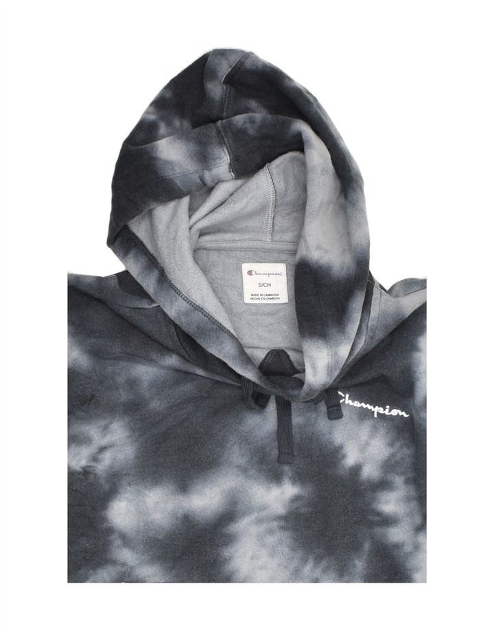 CHAMPION Womens Hoodie Jumper UK 8 Small Grey Tie Dye Cotton | Vintage Champion | Thrift | Second-Hand Champion | Used Clothing | Messina Hembry 