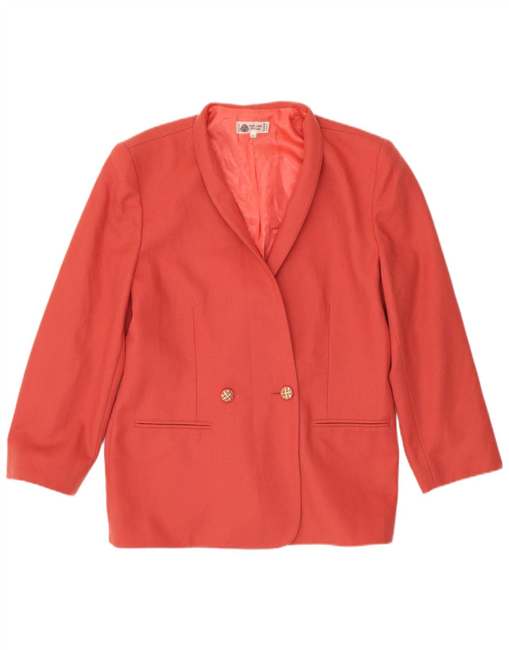 Vintage Womens Double Breasted Blazer Jacket IT 48 XL Pink Virgin Wool