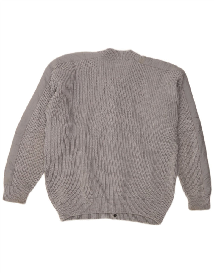 Vintage herre cardigan sweater Medium Grey Retro