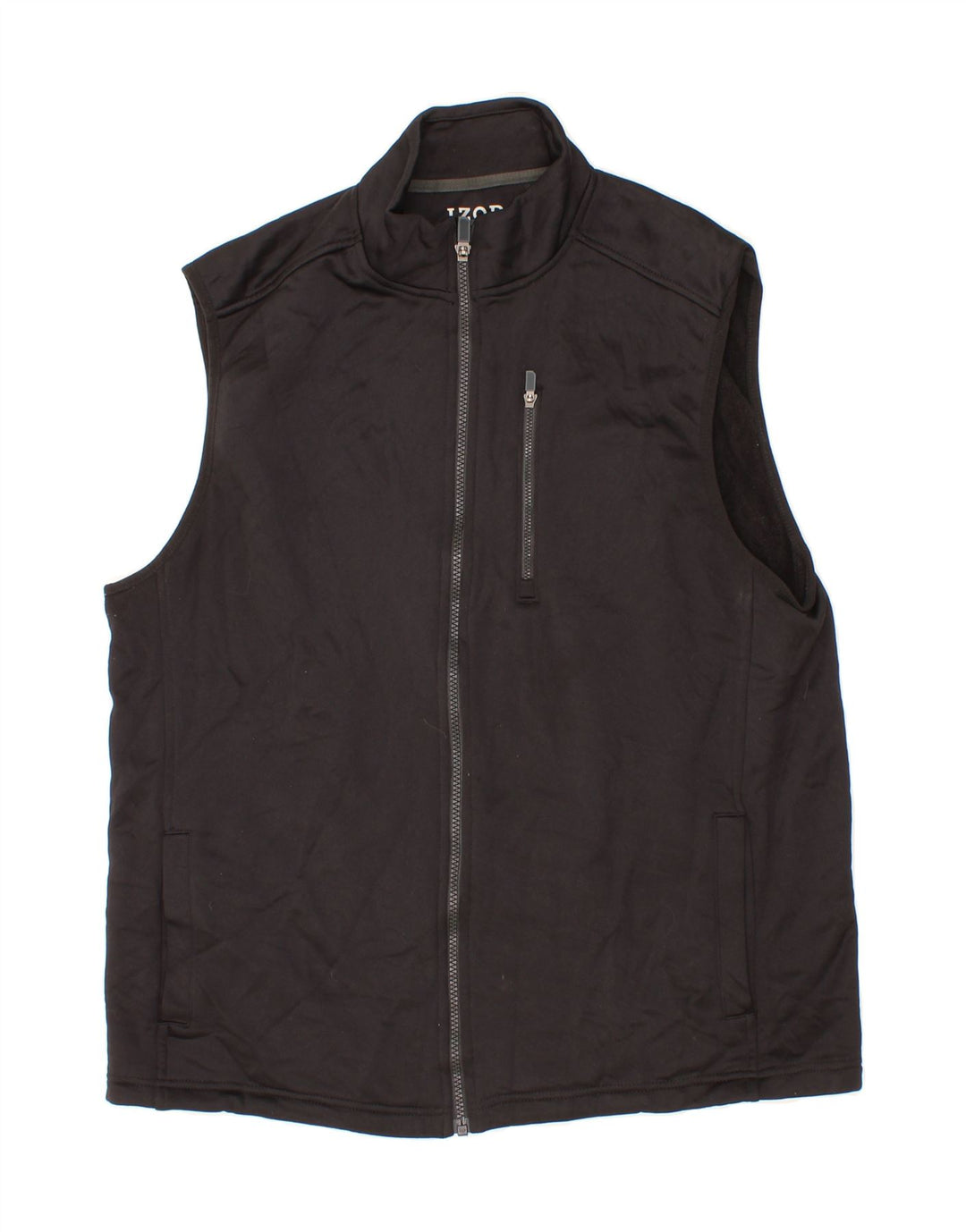 IZOD Mens Sleeveless Tracksuit Top Jacket Medium Black Polyester Vintage Izod and Second-Hand Izod from Messina Hembry 