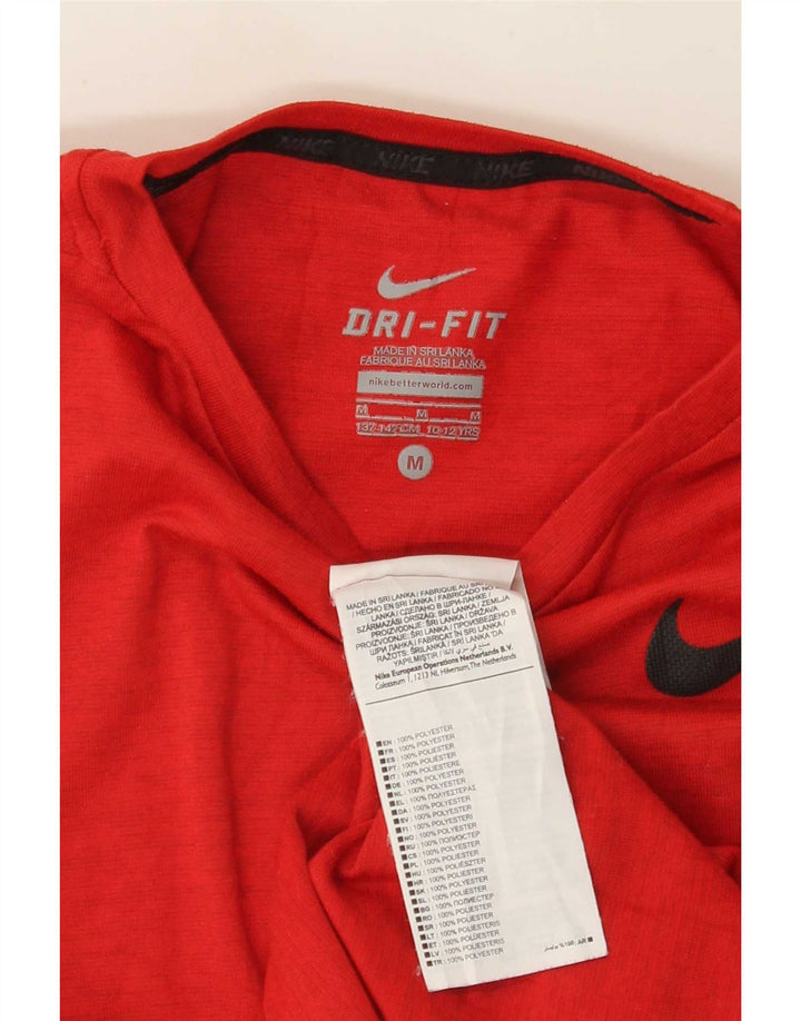 Nike Boys Dri Fit T-Shirt Top 10-11 Years Medium Red Flecked Polyester