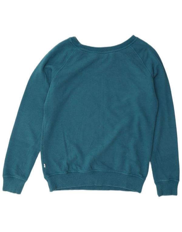 Adidas Damen Graphic Sweatshirt Pullover UK 16 Große blaue Baumwolle