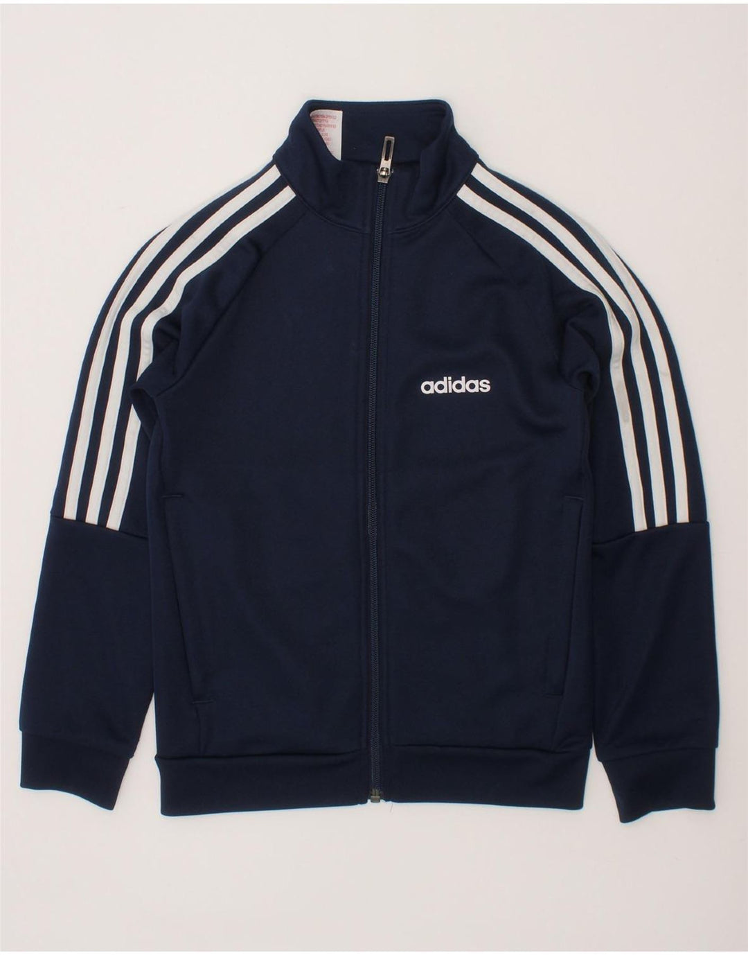 ADIDAS Boys Tracksuit Top Jacket 7-8 Years Navy Blue Polyester Vintage Adidas and Second-Hand Adidas from Messina Hembry 