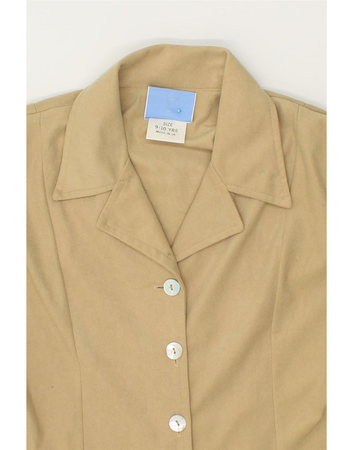 VINTAGE Girls Shirt Blouse 9-10 Years Beige Polyester Vintage Vintage and Second-Hand Vintage from Messina Hembry 