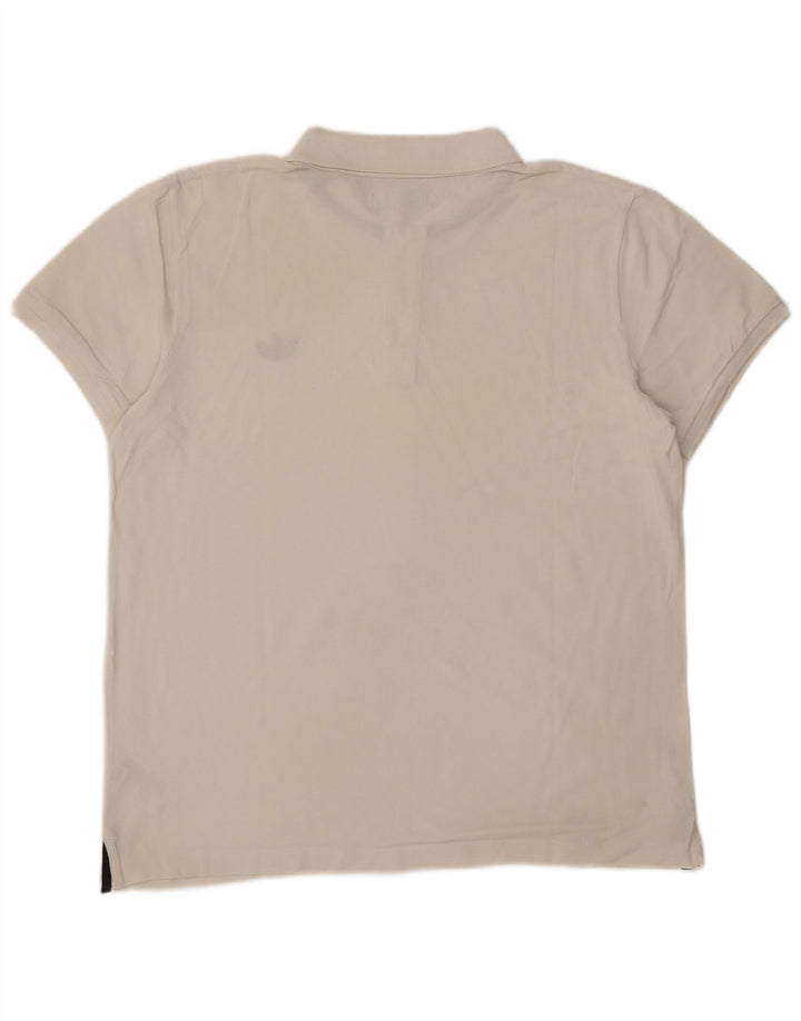 Adidas Mens Polo Shirt Large White Cotton