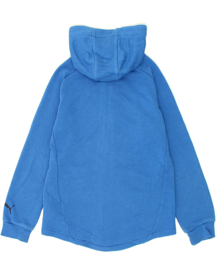 PUMA Boys Graphic Zip Hoodie Sweater 9-10 Years Blue Cotton Vintage Puma and Second-Hand Puma from Messina Hembry 