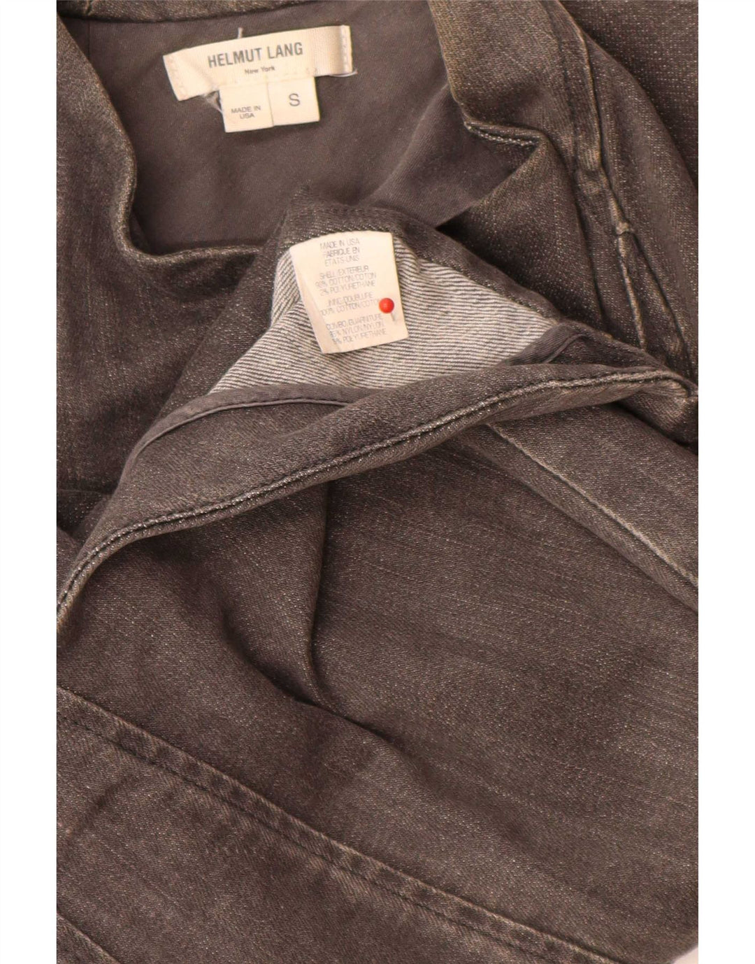 Helmut Lang Womens Asymetric Biker Jacket UK 10 Small Grey Colourblock